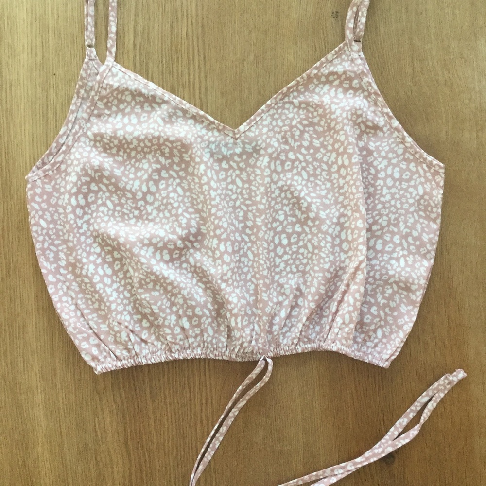 NWOT dusty pink animal print crop tank
